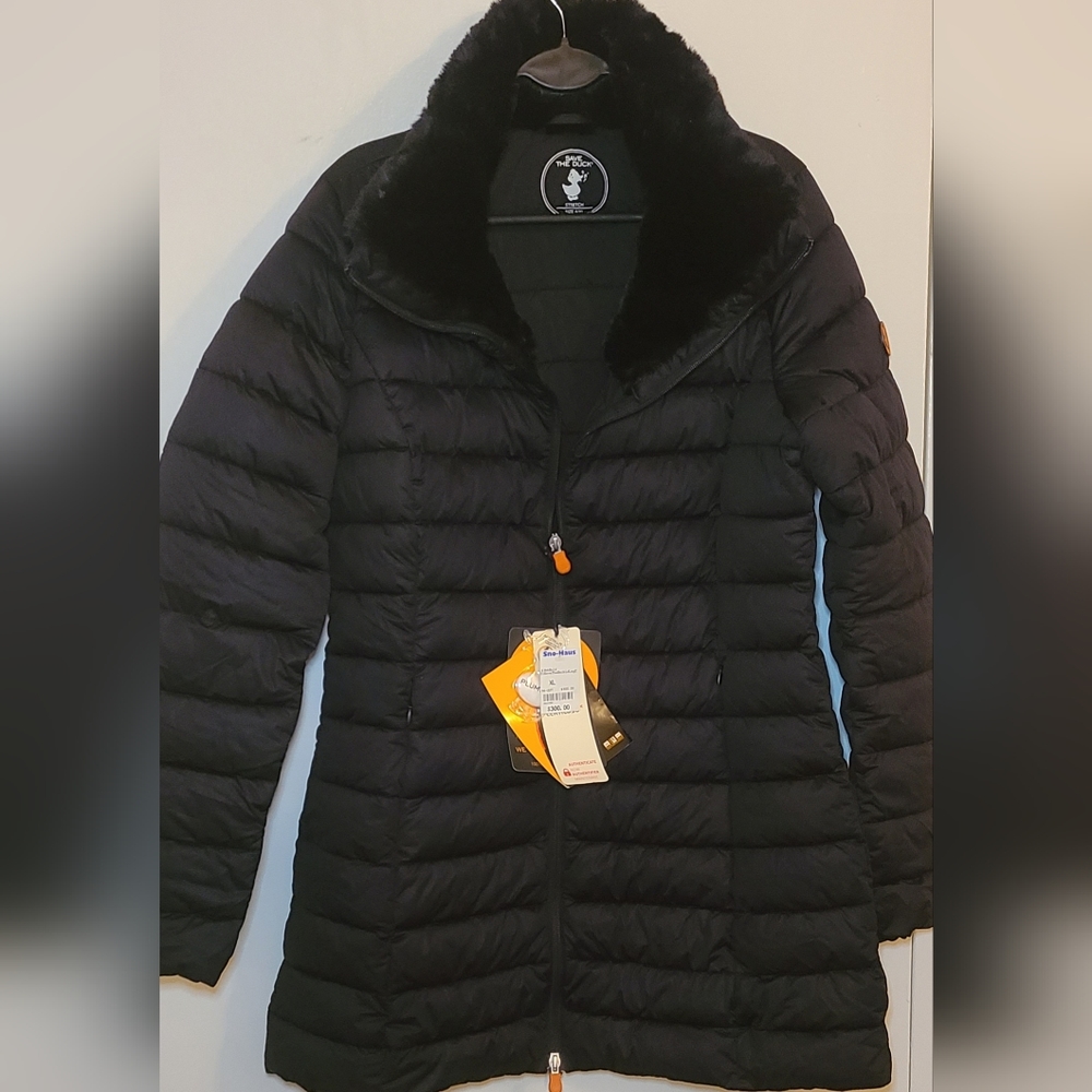 Save the Duck | Puffer Coat, Stretch, Stand Collar (Black) - XL, NWT